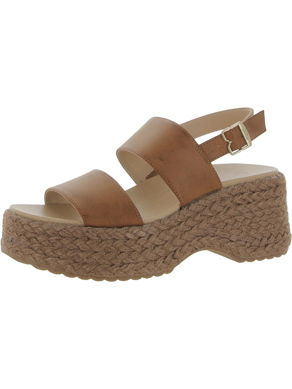 Dr. Scholl's Shoes Womens Delaney Buckle Faux Leather Block Heel
